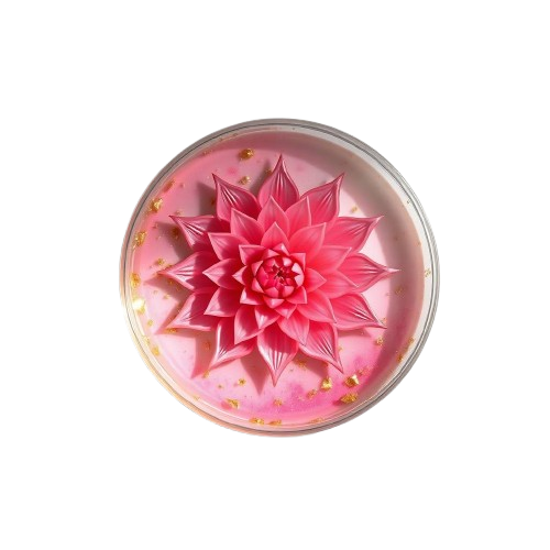 36k_ultra-realistic_top-down_view_of_a_handcrafted_circular_Lakshmi_Kamala_resin_art_piece_on_a_white_marble_surface.__The_pink_lotus_flower_within_is_accented_by_golden_flakes__illuminated_by_profess