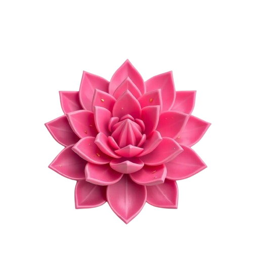 A_modern_flat_design__tight_close-up_shot_of_the_Lakshmi_Kamala_resin_piece._Simple__two-dimensional_shapes_and_detailed_focus_highlight_the_pink_lotus_flower_and_golden_flakes_against_a_plain_white_b