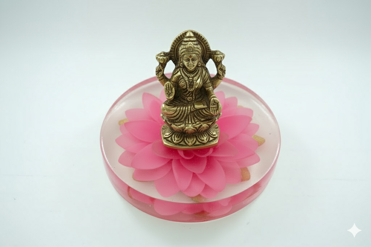 Lakshmi Kamal Flower Lakshmi Idol Stand for Pooja Room